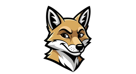 Cartoon Fox Head Mascot with Intricate Details and Sharp Lines.