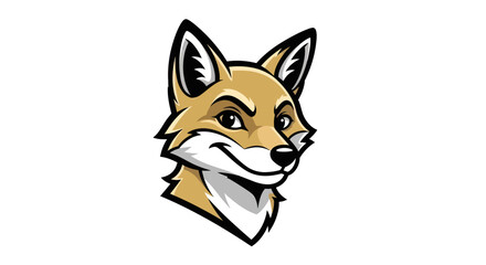 Cartoon Fox Head with a Sly Grin and Detailed Fur.