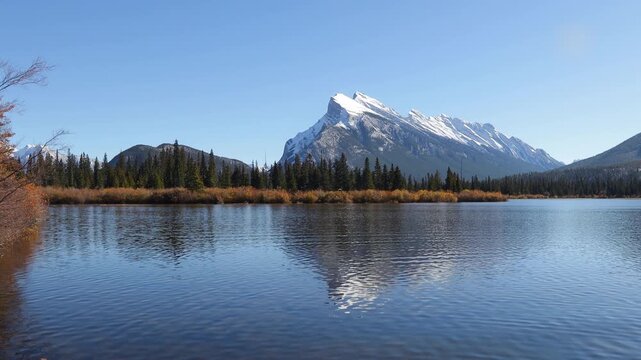 Vermillion Lake looking towards Mount Rundle
