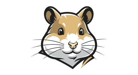 Cartoon Hamster Head with Detailed Fur and Whiskers.