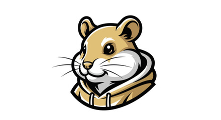 Cartoon Hamster Mascot Wearing a Hoodie with a Playful Expression.
