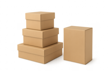 Cardboard boxes stack representing delivery and shipping