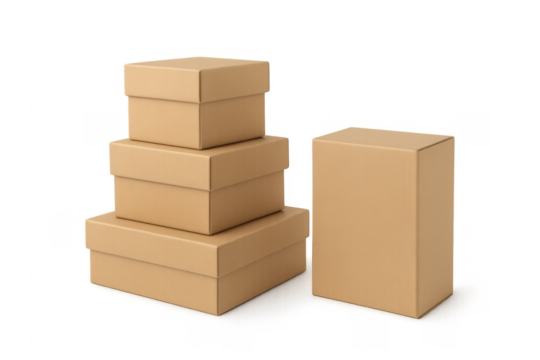 Cardboard boxes stack representing delivery and shipping