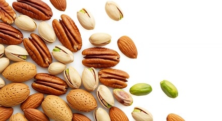 Obraz premium Nuts Assortment on White Background