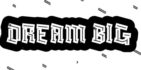 The image displays bold, stylized white lettering spelling 