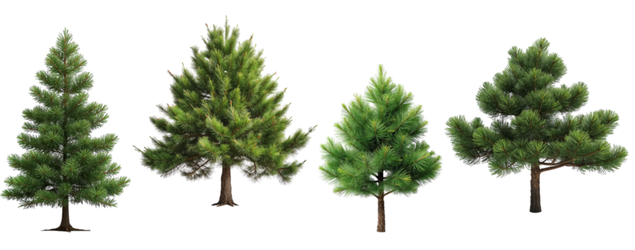green pine tree isolated on a transparent background - Powered by Adobe