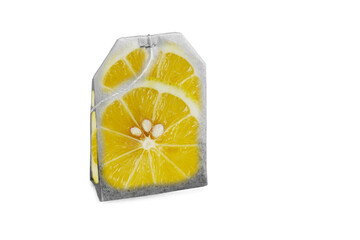 a pack of lemon tea on a white background