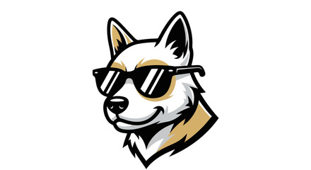 Cool Dog Mascot with Sunglasses - Stylish Canine Character Design.