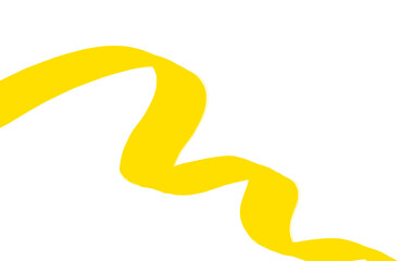 Fototapeta premium Hand made Abstract yellow ribbon vector illustration simple graphic element Transparent PNG