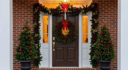 christmas wreath on the window