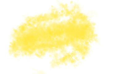 Hand made Abstract yellow watercolor stain soft pastel color wash isolated design element Transparent PNG