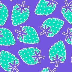 Summer fruits seamless strawberries pattern for wrapping paper and fabrics and kids clothes print and fashion textiles