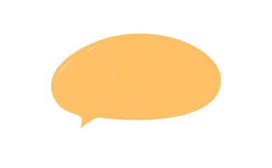 Hand drawn organic rough sticker bubble with round paper texture. Speech chat element as playful textbox for message or talk, modern communication concept and creative message paper.