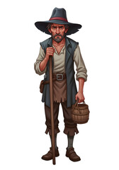 Naklejka premium Taciturn Tavernkeepers – Gruff Villager Bartender by fredcalil