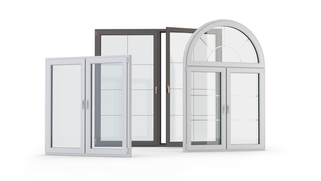 Windows Collection isolated on transparent background, 3D illustration