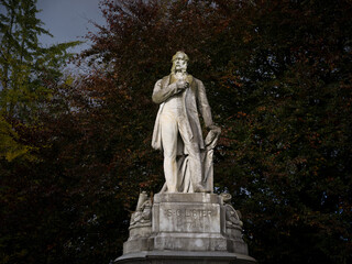 Bradford, West Yorkshire, England, United Kingdom, 25th October 2025, Statue of Samuel Lister in Lister Park
