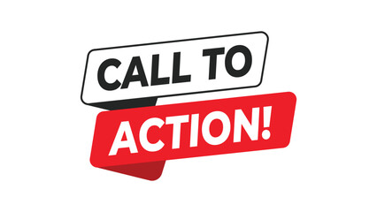 Call to action banner, red and black typography poster design for marketing campaign, business promotion, motivation, or social media engagement alert concept