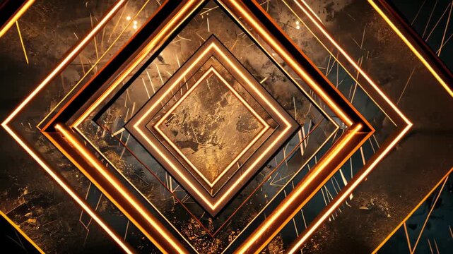 Abstract Geometric Design: A captivating display of nested diamond shapes, illuminated with warm, inviting light. A minimalist aesthetic, emphasizing clean lines and the play of light and shadow