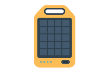 Portable solar power bank charging electronics vector