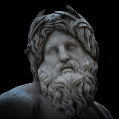 The God of the Ganges – Ancient Marble Sculpture with Majestic Beard and Divine Expression, Rome