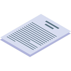Isometric Perspective View Of A Document With Text And Lines On A Transparent Background