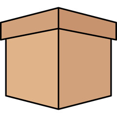 Simple Cardboard Box With Lid Top View Isolated On White Background Minimalist Packaging For Storage Or Shipping And Delivery