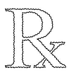 ℞ symbol - indicates a doctor instructing a patient to take a specific medication as directed. Take for anxiety.    