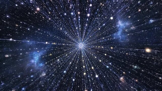 The feeling of infinite depth as the camera moves deeper into a network structure.