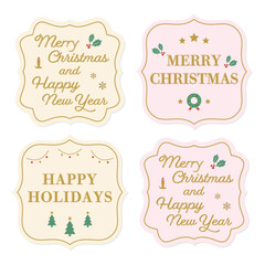 エレガントなクラシックフレームのクリスマスカードのバリエーションセット