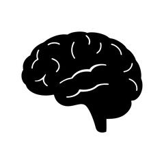 Stylized black and white brain illustration representing intelligence and cognition