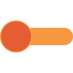 Simple orange circular button and rectangular shape on transparent background abstract graphic element design