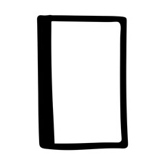 A black and white vector frame image with a bold artistic stroke