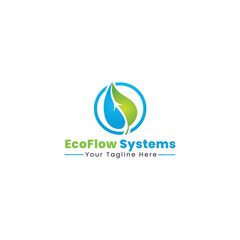 Professional irrigation logo design symbolizing water flow, sustainability, and growth. Perfect for companies in irrigation systems, landscaping, agriculture, gardening, water management