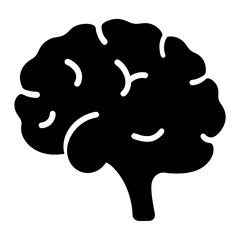 Black and white graphic representation of the human brain anatomy
