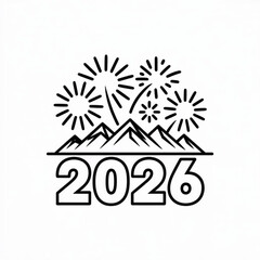 New year s eve fireworks display above majestic mountains celebrating the arrival of 2026.