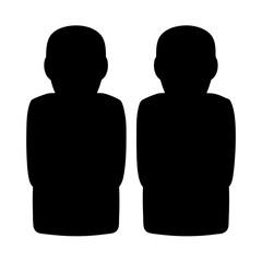 Silhouette of Two Abstract Figures Standing Side By Side In the Darkness