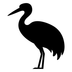 Obraz premium Silhouette of a stately heron, standing gracefully with its long neck curved