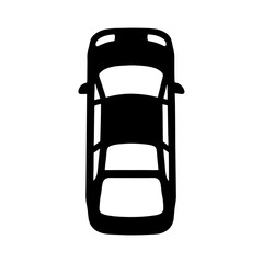 Top down view of a black car silhouette with white highlights © Md