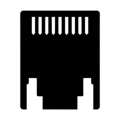 Illustration of a black ethernet port connection for computer networking