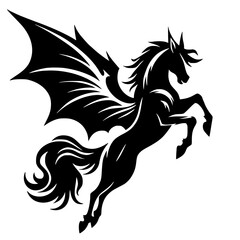 Bat wing horse silhouette