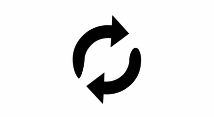 Illustration of a pair of curved arrows pointing in opposite directions forming a circular motion loop