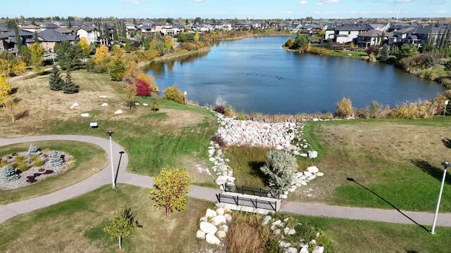 Aerial Video of Stonebridge in Fall Saskatoon