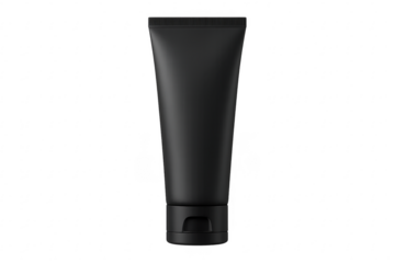 Matte black plastic tube for cream, lotion, or gel with a flip-top cap