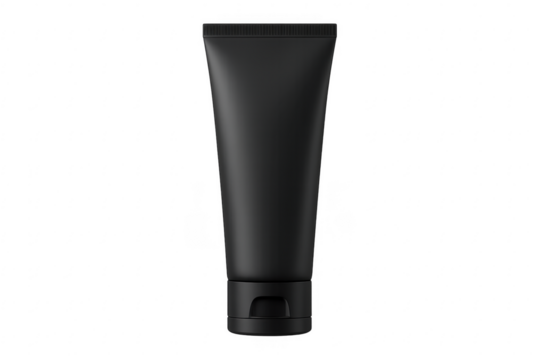 Matte black plastic tube for cream, lotion, or gel with a flip-top cap - Powered by Adobe