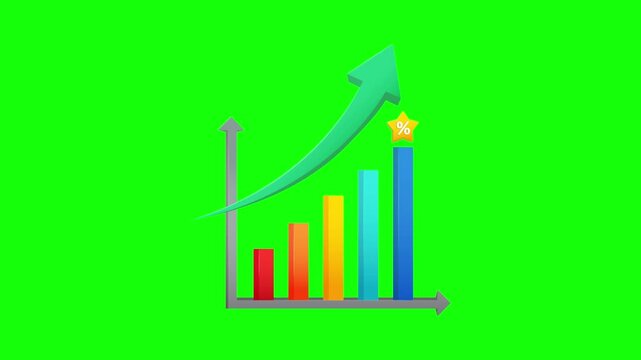 5 graphic icons of success (Green Screen only)