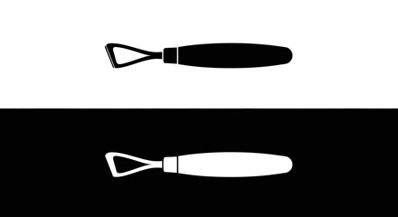 A black and white silhouette icon of a pottery loop tool for carving and sculpting clay.