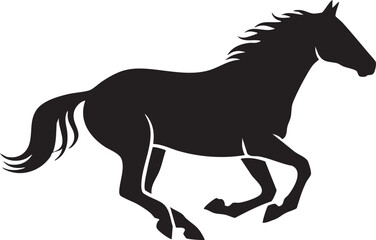 Obraz premium Silhouette of a Running Horse A Powerful and Dynamic Animal Icon