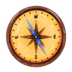 Compass vector illustration, compass clip art, clip art of a compass, watercolor painting style, isolated on white background  © logomimi