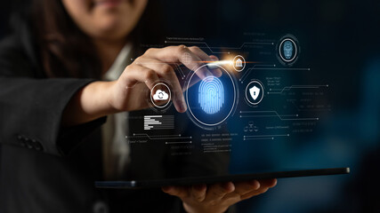 Biometric identity system using fingerprint and facial recognition to secure cloud access, protect sensitive data, and authenticate users in digital platforms Latch