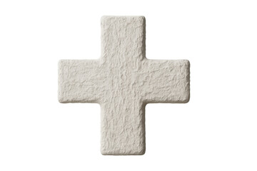 Plus sign representing health, medicine, first aid, and positive concepts with a textured stone surface